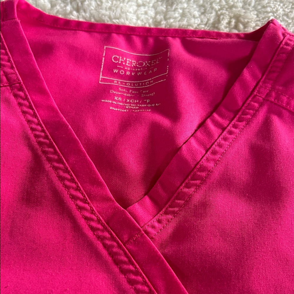 Cherokee Fuchsia Workwear Top